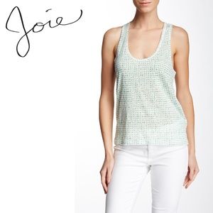 Joie Racerback Tank Top Dots Size XXS white green